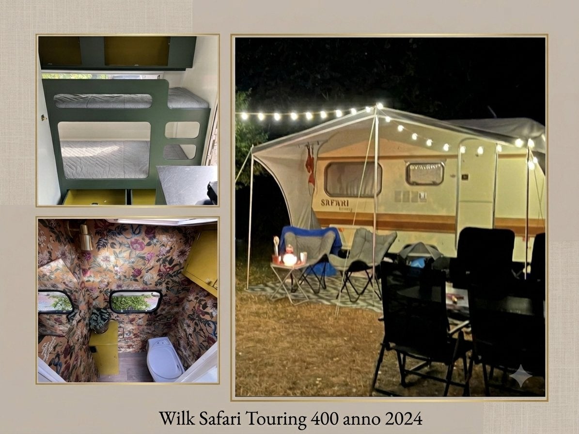 Wilk CI Safari Touring 400 volledige opgeknapt inc stapelbed, Caravans en Kamperen, Caravans, Standaardzit, Dwarsbed, Particulier