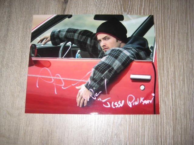 Foto + handtekening Aaron Paul (Breaking bad) + COA, Verzamelen, Ophalen of Verzenden, Zo goed als nieuw, Tv, Foto of Kaart