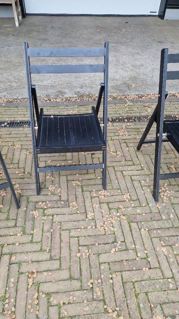 klapstoel hout, Ophalen, Gebruikt, Blauw, Vier