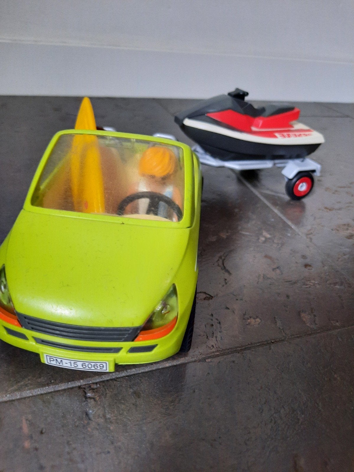Playmobil auto met jetski en trailer, Ophalen, Gebruikt, Complete set, Voertuig
