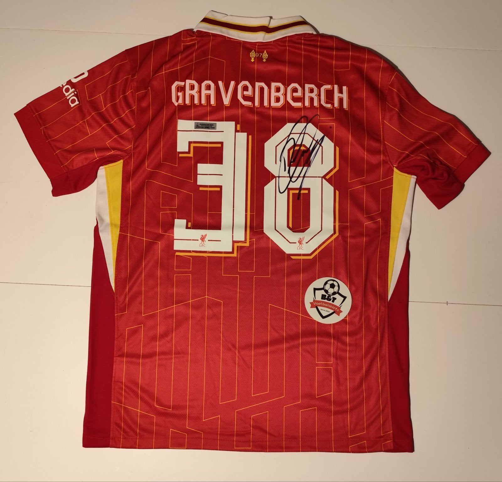 Gesigneerd Liverpool Gravenberch Thuisshirt, Maat 52/54 (L), Verzenden, ., Nike