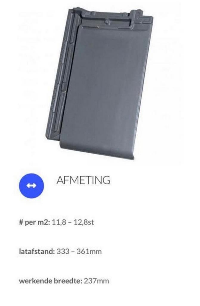 Roben bergamo 40m2 strakke dakpannen, Ophalen, Steen of Klei, Zwart, Nieuw
