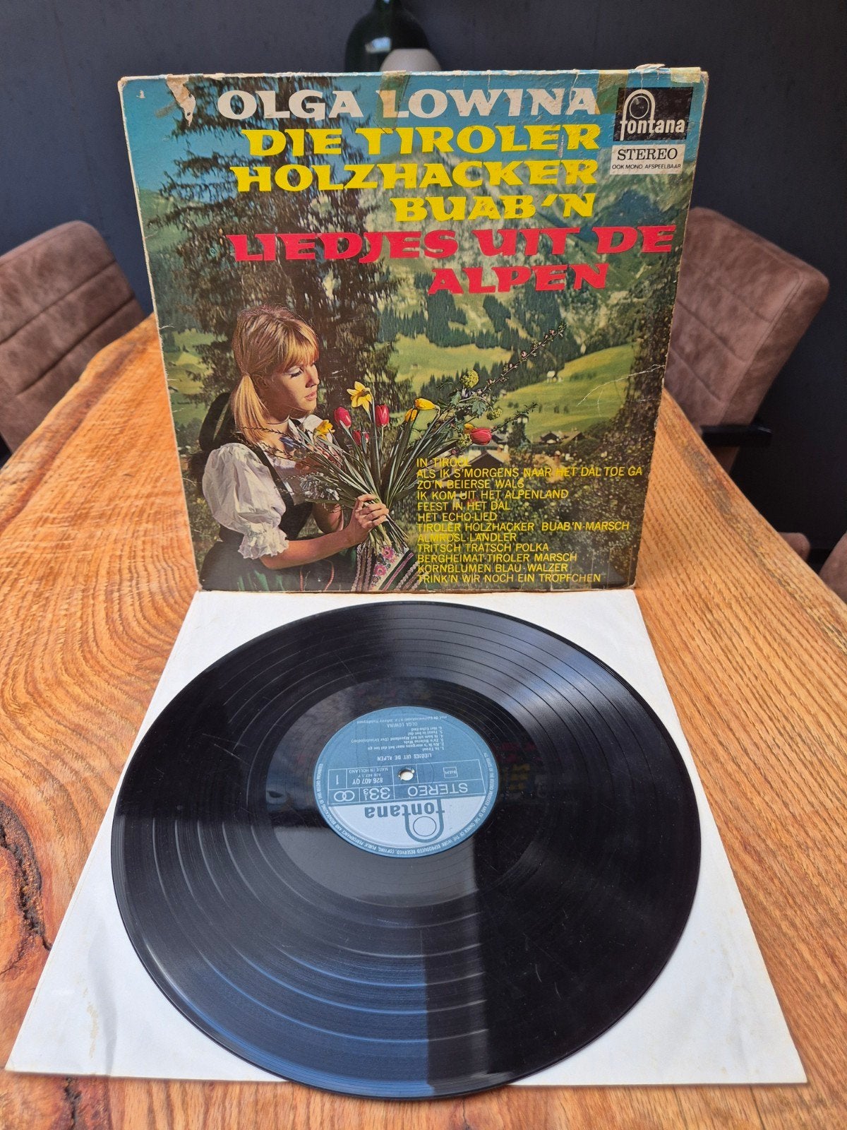 Olga Lowina - Liedjes uit de Alpen LP (Fontana), Ophalen of Verzenden, Gebruikt, 12 inch, Streekmuziek
