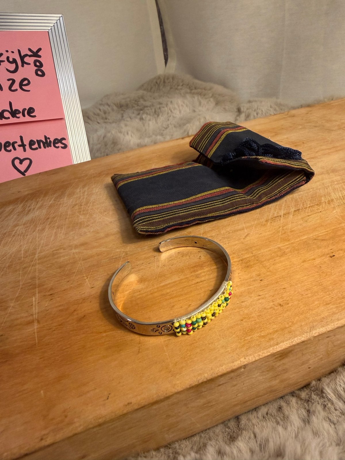 Zilverkleurige Armband met Kralen (Farah Farah), Ophalen of Verzenden, Zo goed als nieuw, Zilver, Met bedels of kralen