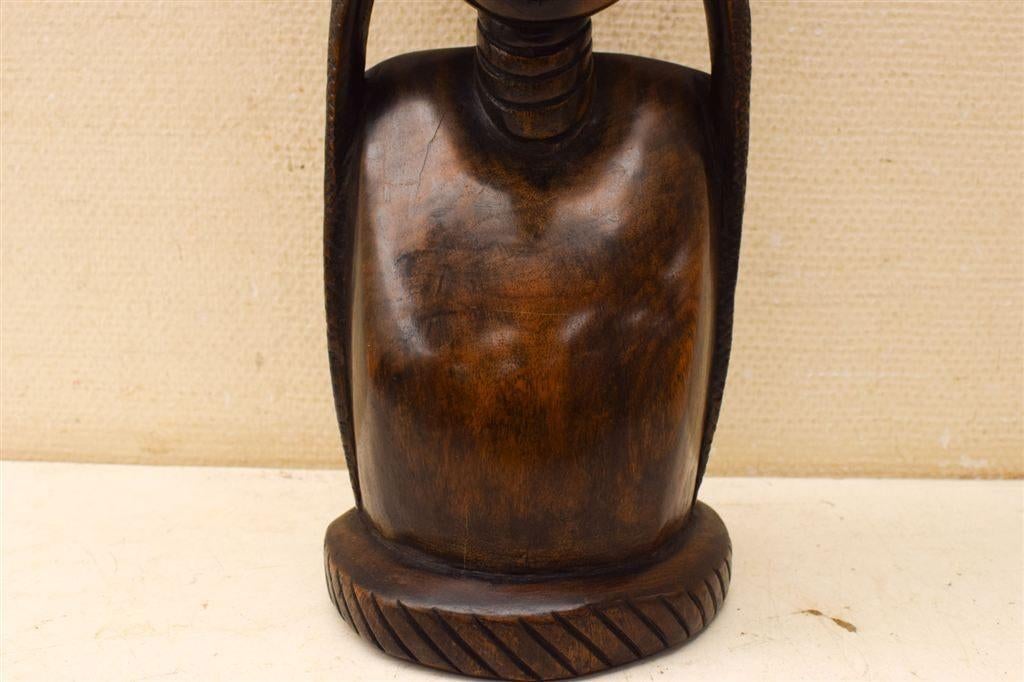 Houten Beeld van een vrouwenhoofd 48472, Ophalen of Verzenden, Gebruikt, Dier