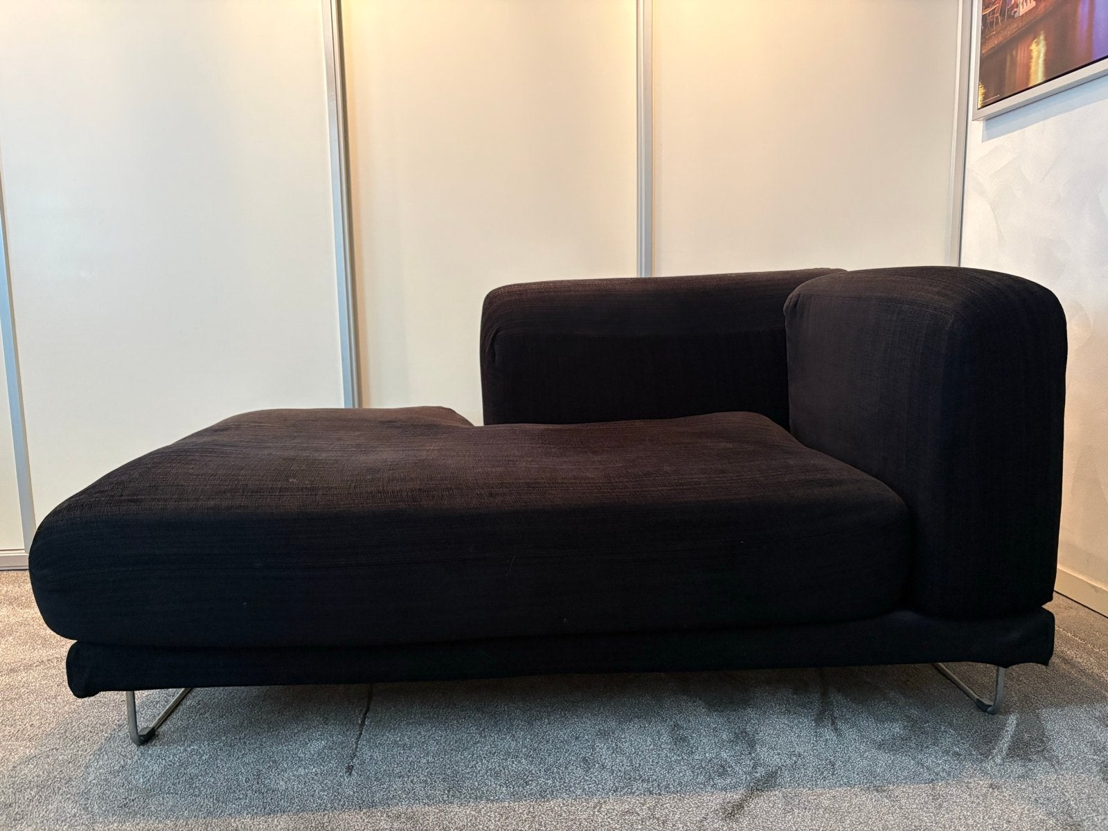 Zwart IKEA bankje met wasbare hoezen - 150x90cm, Ophalen, Gebruikt, 150 tot 200 cm, 75 tot 100 cm