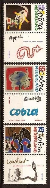Nederland NVPH nr 1408/10 postfris Cobra beweging 1988, Ophalen of Verzenden, Na 1940, Postfris