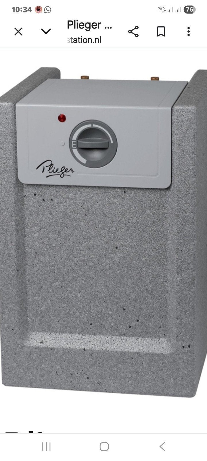 plieger boiler 15 liter, Doe-het-zelf en Verbouw, Geisers en Boilers, Ophalen, Boiler, Minder dan 20 liter, Minder dan 3 jaar oud