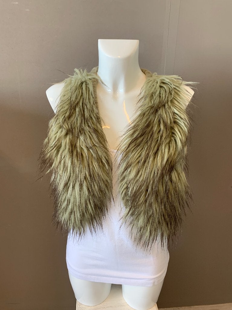 Fluffy beige mouwloos vest van Not The Same, maat 38 (M), Maat 38/40 (M), Beige, Not the Same, Ophalen of Verzenden