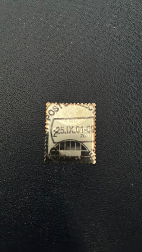 Zilver postzegel 2001 gestempeld, Postzegels en Munten, Ophalen of Verzenden, Na 1940, Gestempeld