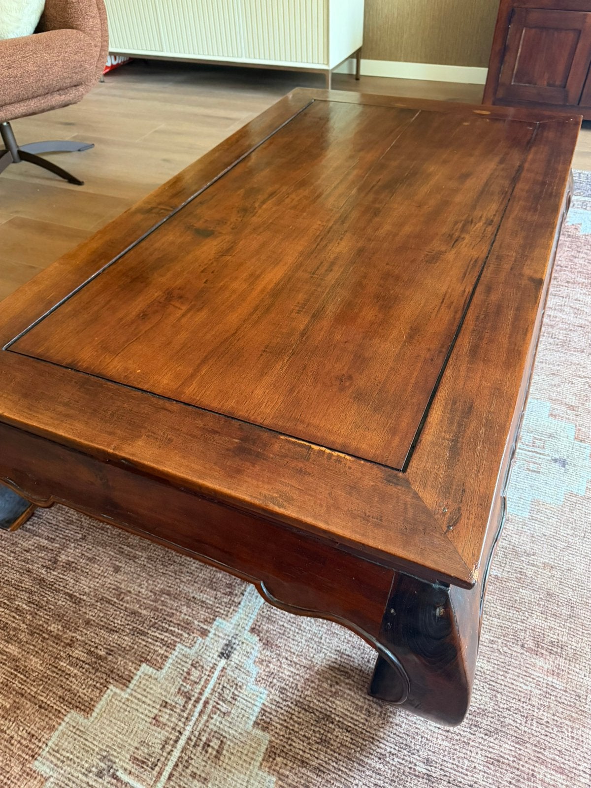 Opium salontafel, Ophalen, Gebruikt, 100 tot 150 cm, Teakhout