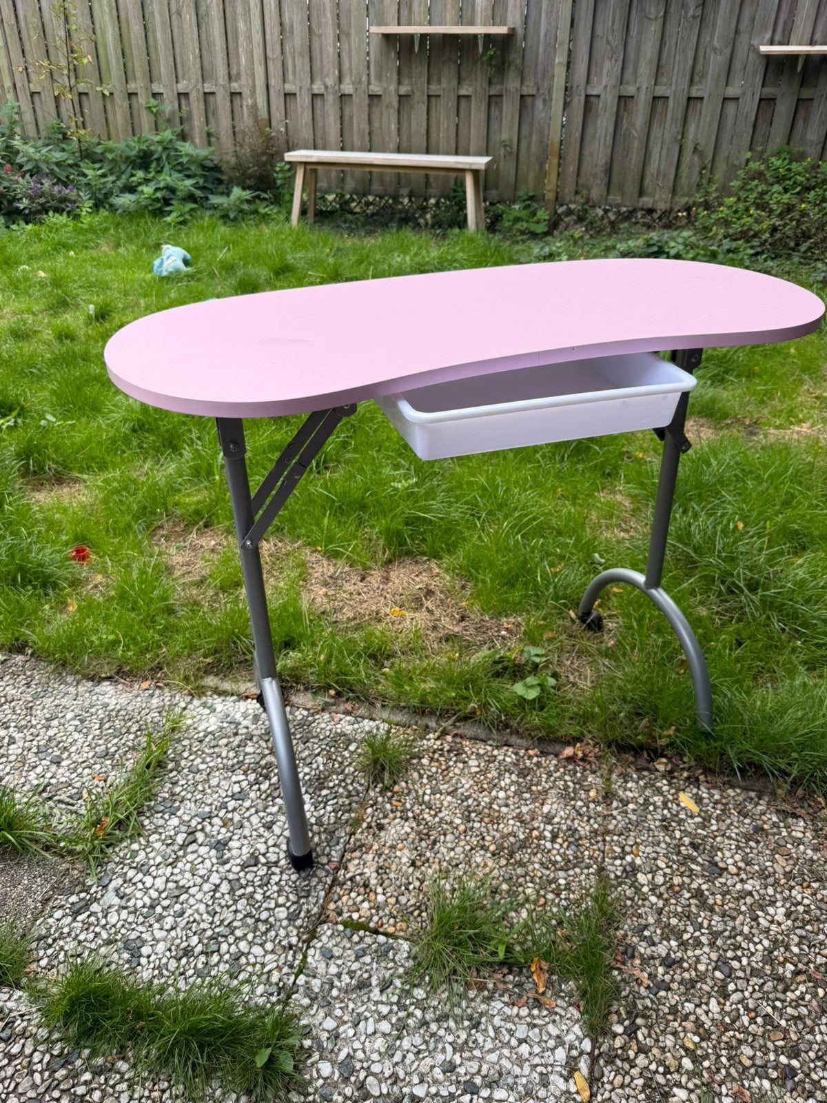 Roze inklapbare nageltafel / manicuretafel, Ophalen, Zo goed als nieuw, 75 cm of meer, 60 cm of meer