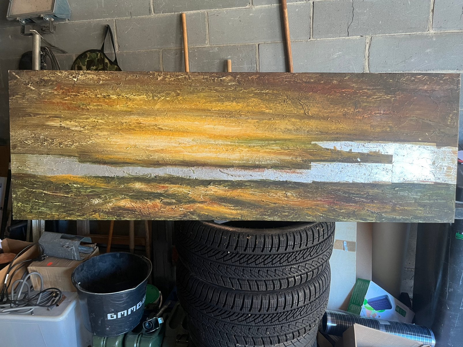 Schilderij, Ophalen of Verzenden, Gebruikt, Minder dan 180 cm, Palen