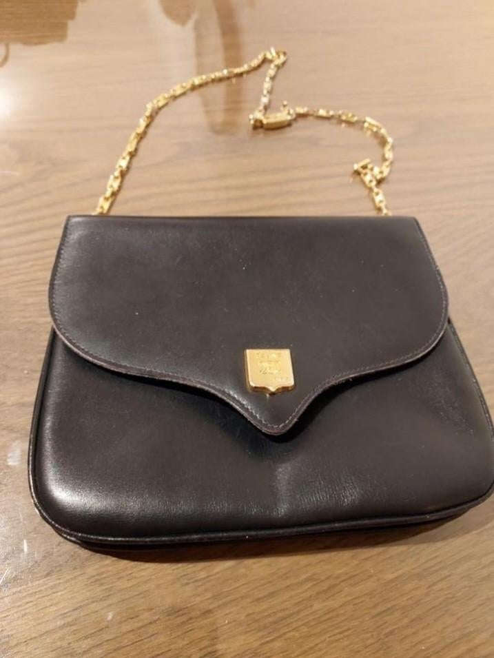 Celine Handtas - Zwart leer met gouden details, Ophalen of Verzenden, Gebruikt, Zwart, Handtas