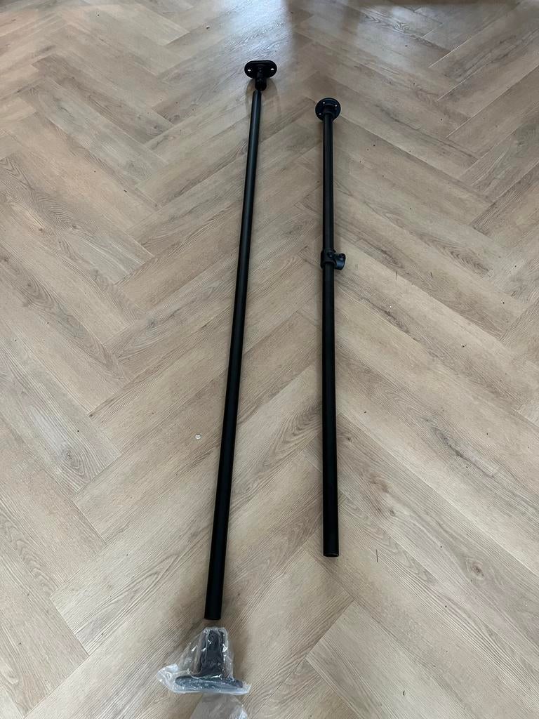Zwarte metalen kapstokstangen - Nieuw, Huis en Inrichting, Woonaccessoires | Kapstokken, Nieuw, Metaal, 150 tot 200 cm, Ophalen