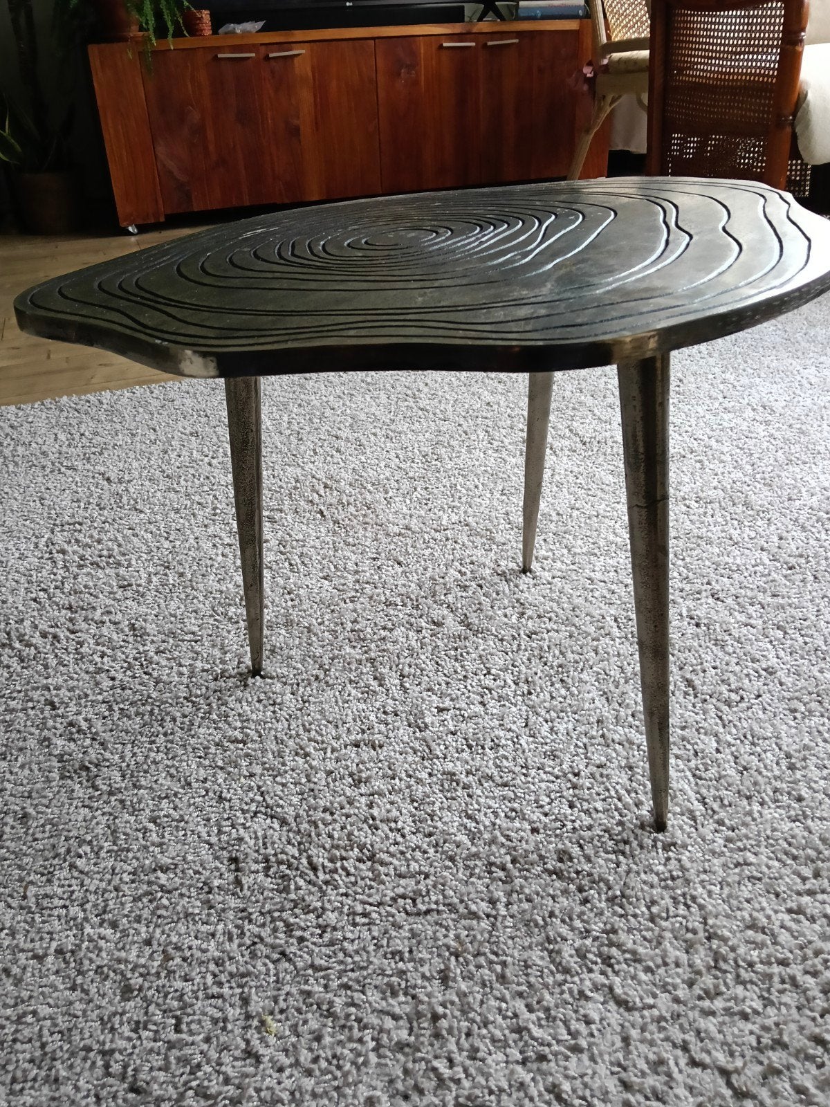 Bijzettafel Indonesië 42 cm hoog, 60 cm breed, Ophalen, Gebruikt, Etnisch, Organisch, 50 tot 100 cm