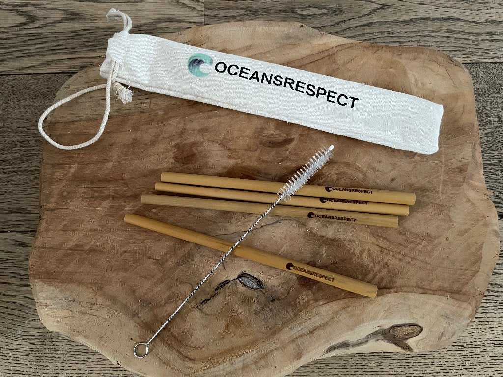 Bamboe rietjes, Ocean Respect – set van 4., Beige, Overige typen, Nieuw, Ophalen of Verzenden