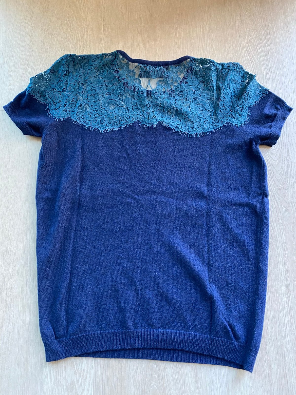 Philipp Plein Couture Top met Kant - Maat S, Kleding | Dames, T-shirts, Blauw, Ophalen of Verzenden, Zo goed als nieuw, Korte mouw