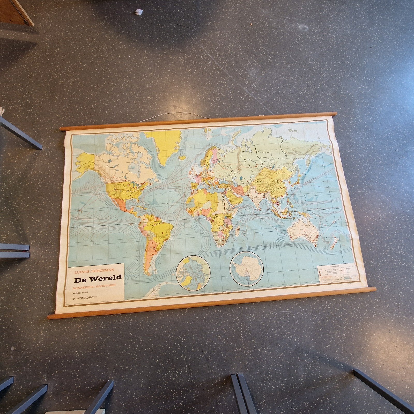 Vintage Wereldkaart - LUNGE & STEGEMAN, Landkaart, LUNGE & STEGEMAN, 1800 tot 2000, Wereld