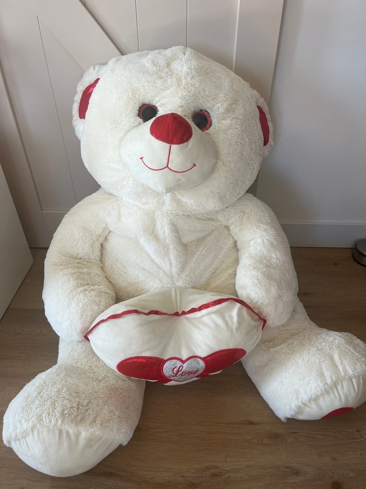 XXL Kermis Teddybeer - Grote Witte Knuffelbeer, Ophalen, Overige merken, Overige karakters, Beer