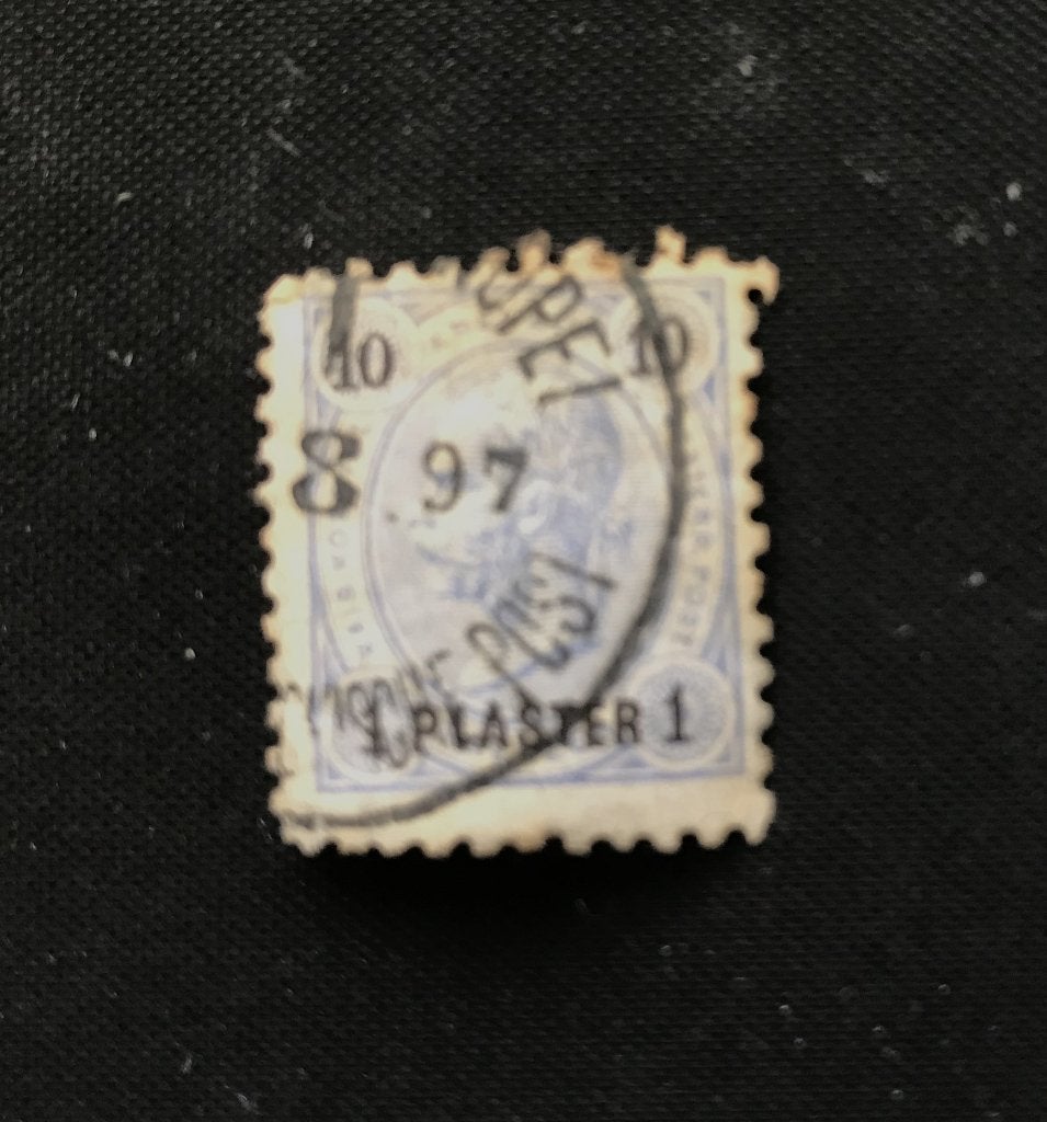 postzegel Oostenrijk Franz Joseph met opdruk 1 Piaster, Verzenden, Gestempeld