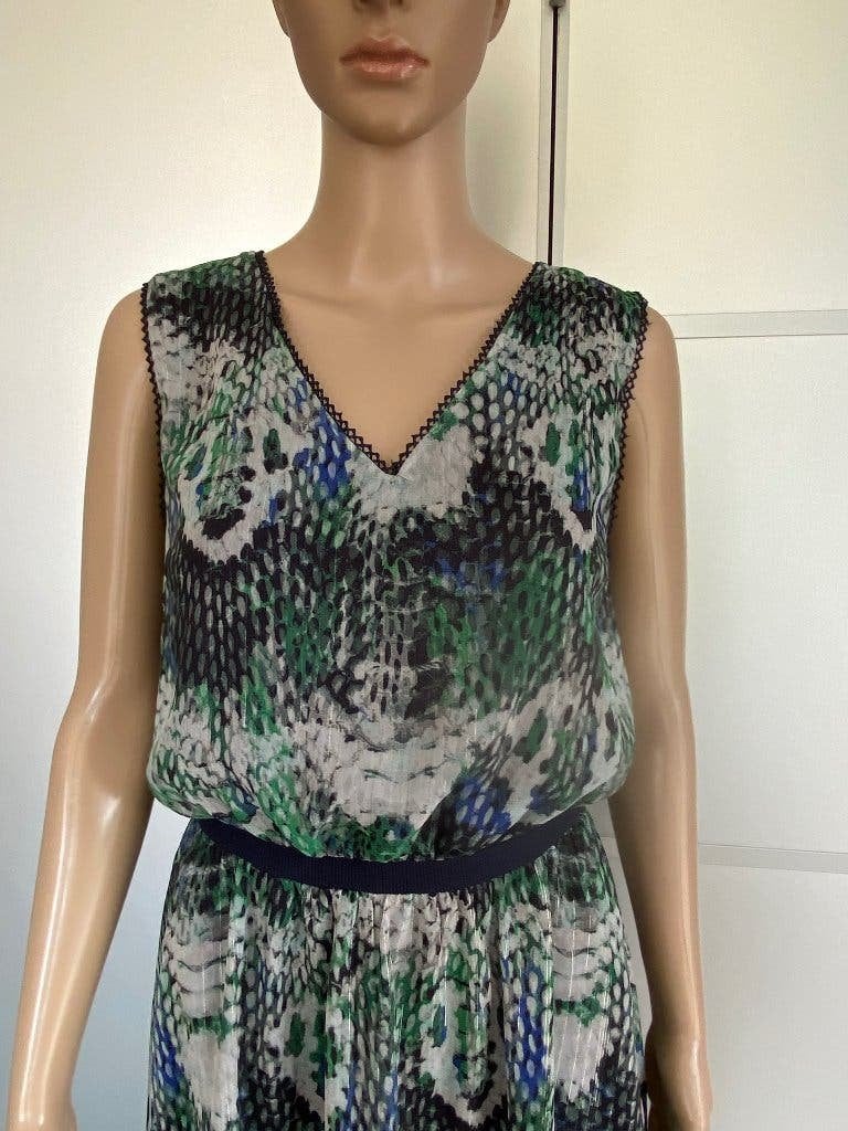K215 Steps maat 38=M jurk jurkje zomer groen/blauw/grijs/zwa, Kleding | Dames, Maat 38/40 (M), Ophalen of Verzenden, Zo goed als nieuw