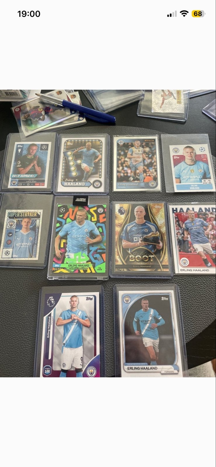 Erling Haaland Voetbal Kaarten Collectie - Topps, Panini, Ophalen of Verzenden, Zo goed als nieuw, Buitenlandse clubs, Spelerskaart