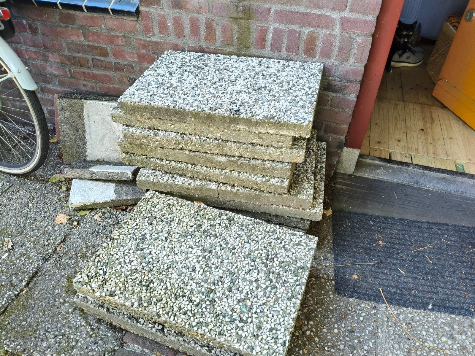 Gratis terrastegels 40x60cm Hilversum, Tuin en Terras, Tegels en Klinkers, Ophalen, 5 tot 10 m², Zo goed als nieuw, Beton