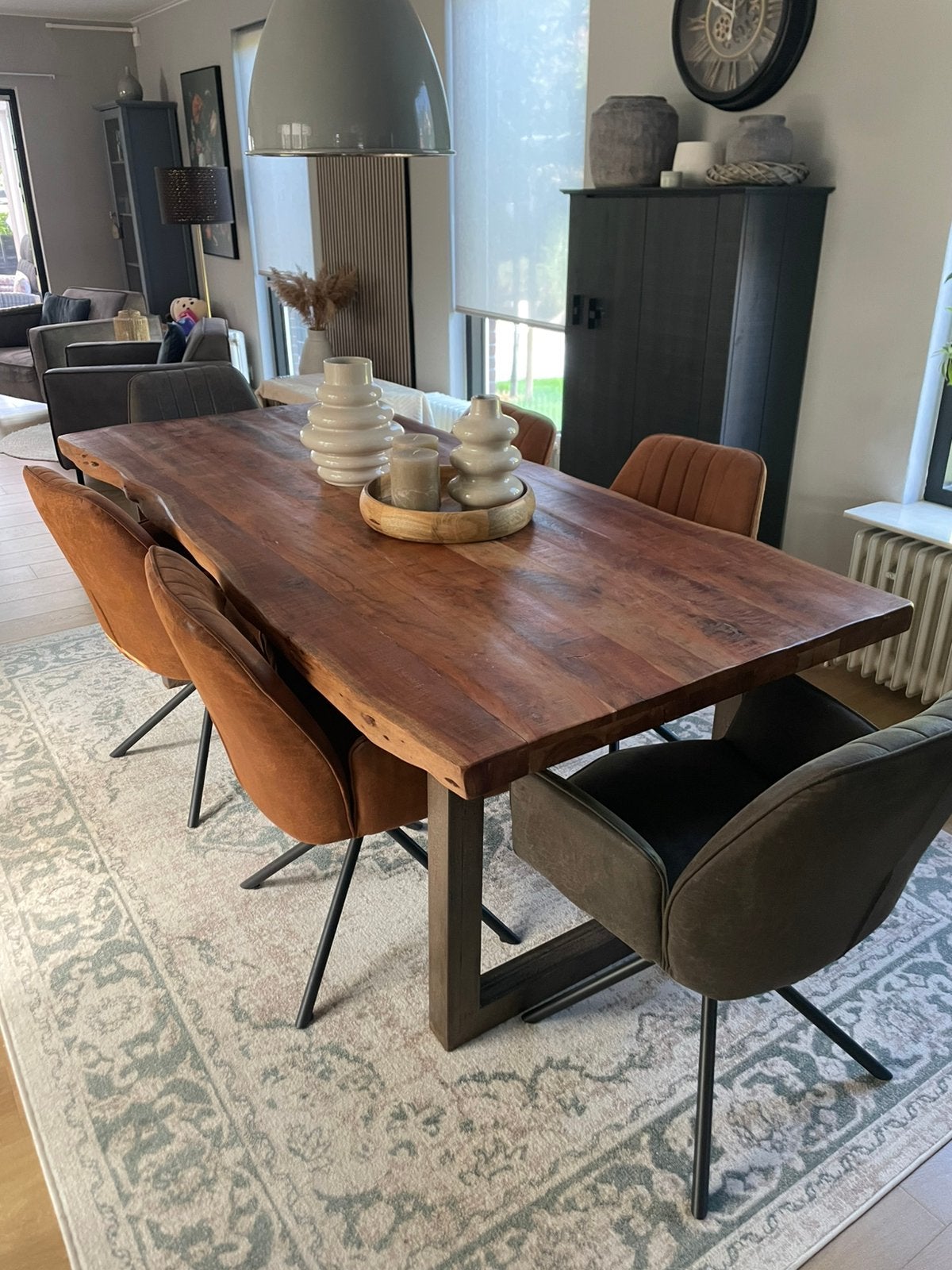 Boomstam eettafel, Ophalen, 200 cm of meer, 50 tot 100 cm, Zo goed als nieuw