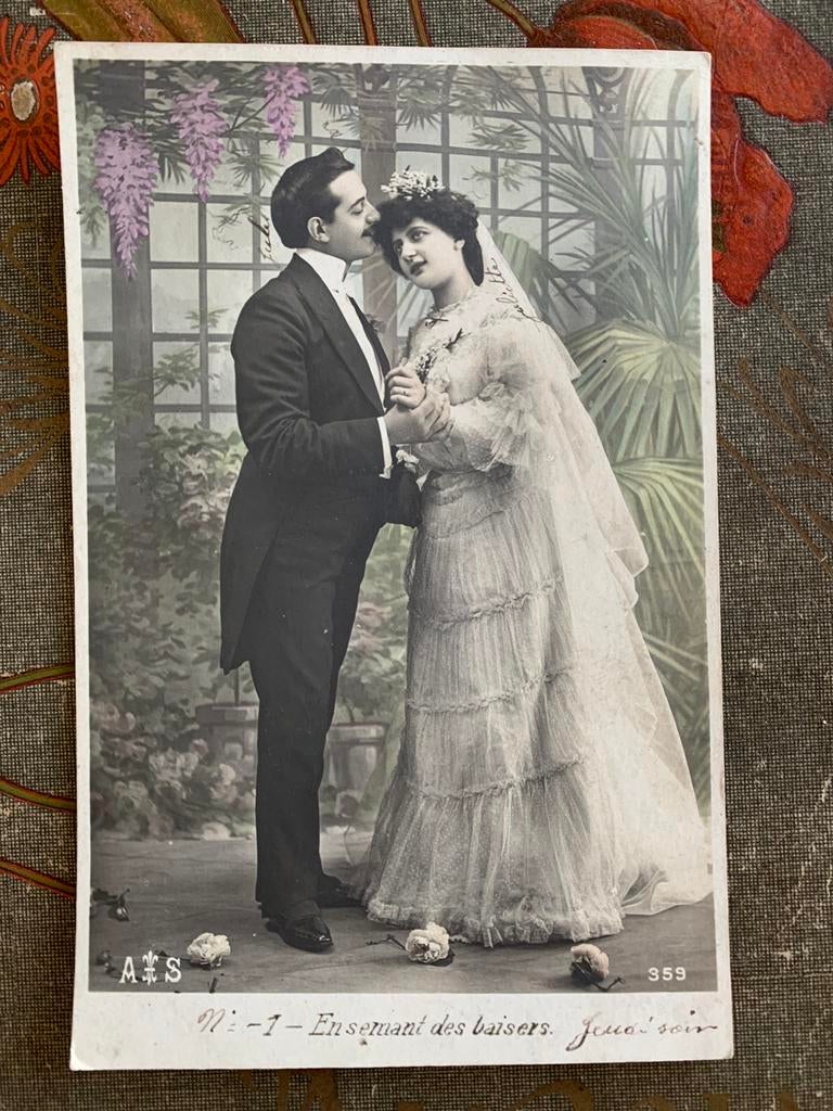 Romantiek - Bruidspaar (RR), Ophalen of Verzenden, Voor 1920, Gelopen, Overige thema's