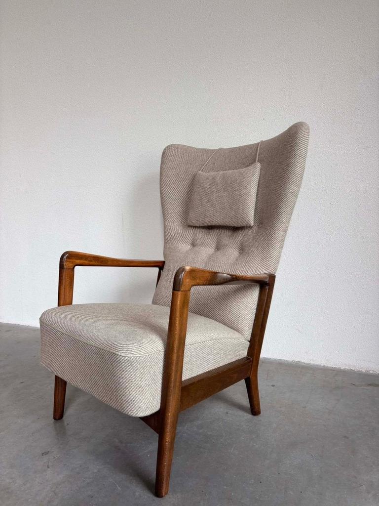 VINTAGE | FAUTEUIL | FRITZ HANSEN | DEENS, 75 tot 100 cm, Ophalen of Verzenden, Zo goed als nieuw, Stof
