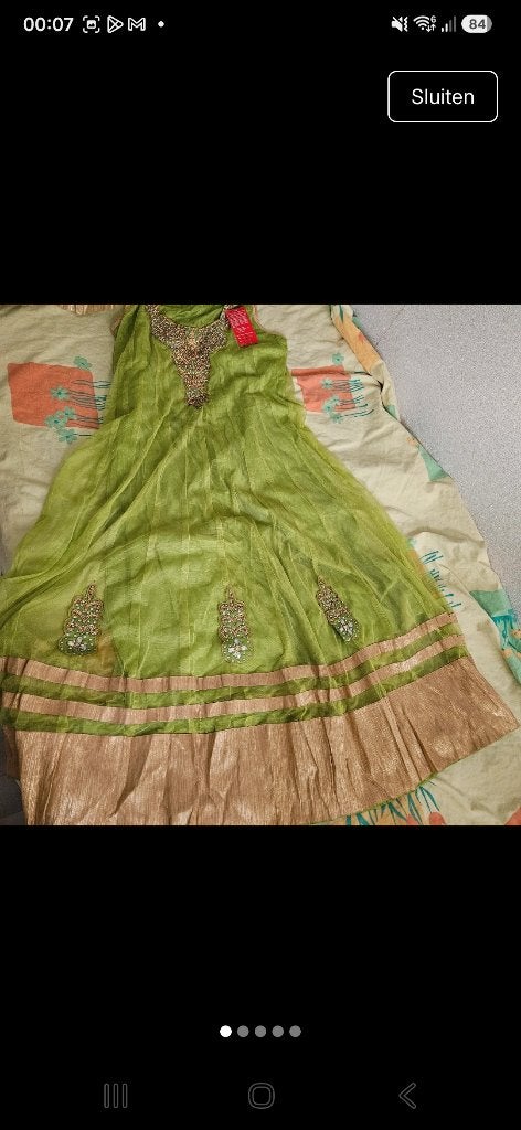 Anarkali groen, Kleding | Dames, Overige typen, Ophalen of Verzenden, Maat 36 (S), Groen
