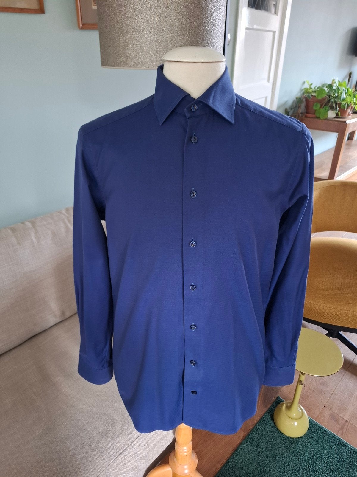 Eton overhemd boordmaat 39, Blauw, Eton, Zo goed als nieuw, Halswijdte 39/40 (M)