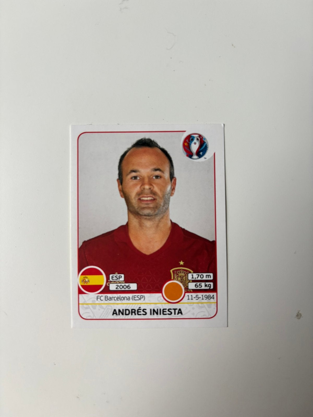 Panini Ek 2016 Iniesta sticker, Ophalen of Verzenden, Nieuw, Sticker