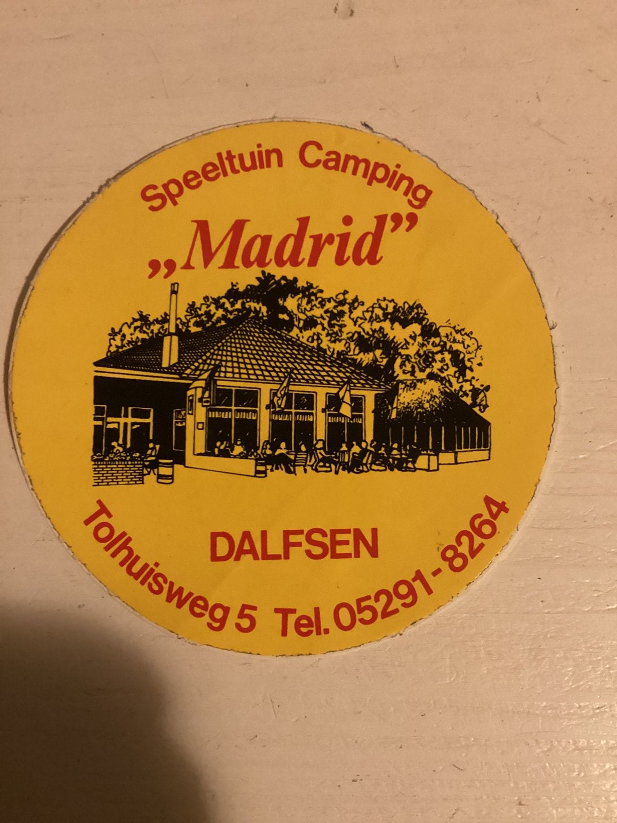 Sticker Speeltuin Camping Madrid in Dalfsen, Verzenden, Zo goed als nieuw