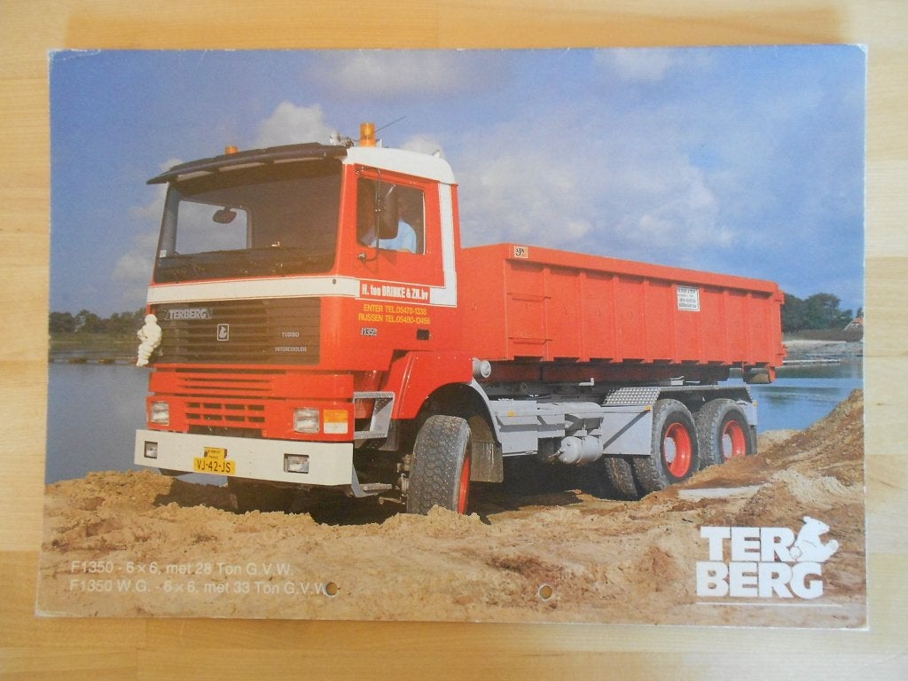 Terberg Truck Brochure ca 1990, Ophalen of Verzenden, Zo goed als nieuw, Overige merken, Terberg