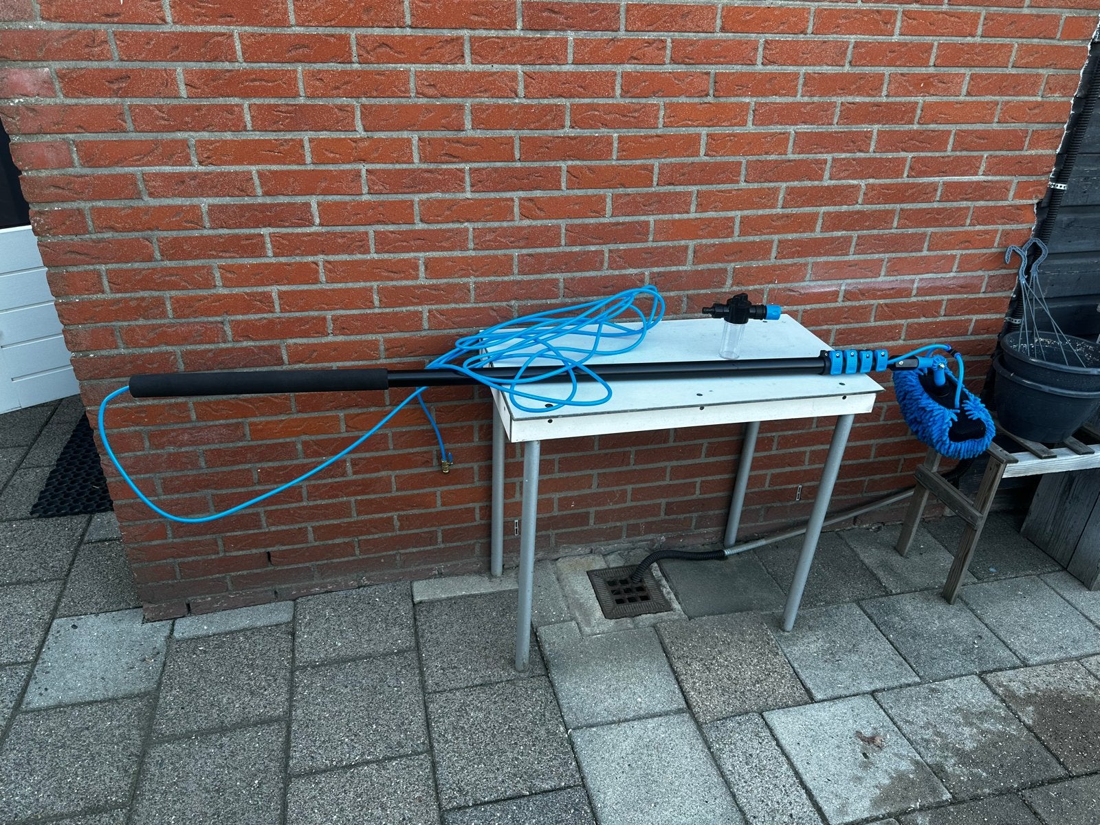 Telescopische wasborstel met waterdoorvoer 7 m, Ophalen of Verzenden