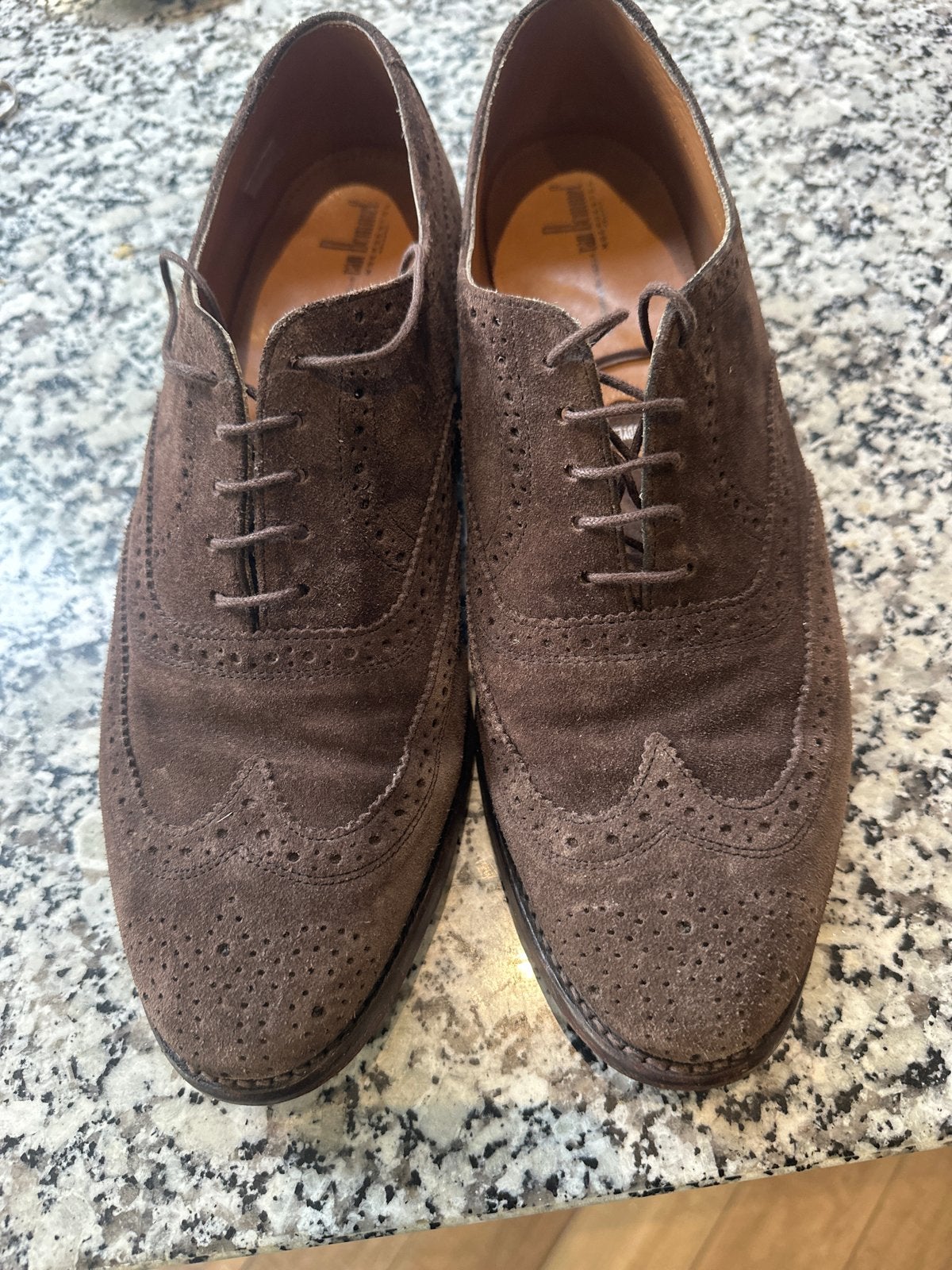 Van Bommel suède brogues - Maat 10, Kleding | Heren, Ophalen of Verzenden, Gedragen, Bruin, Veterschoenen