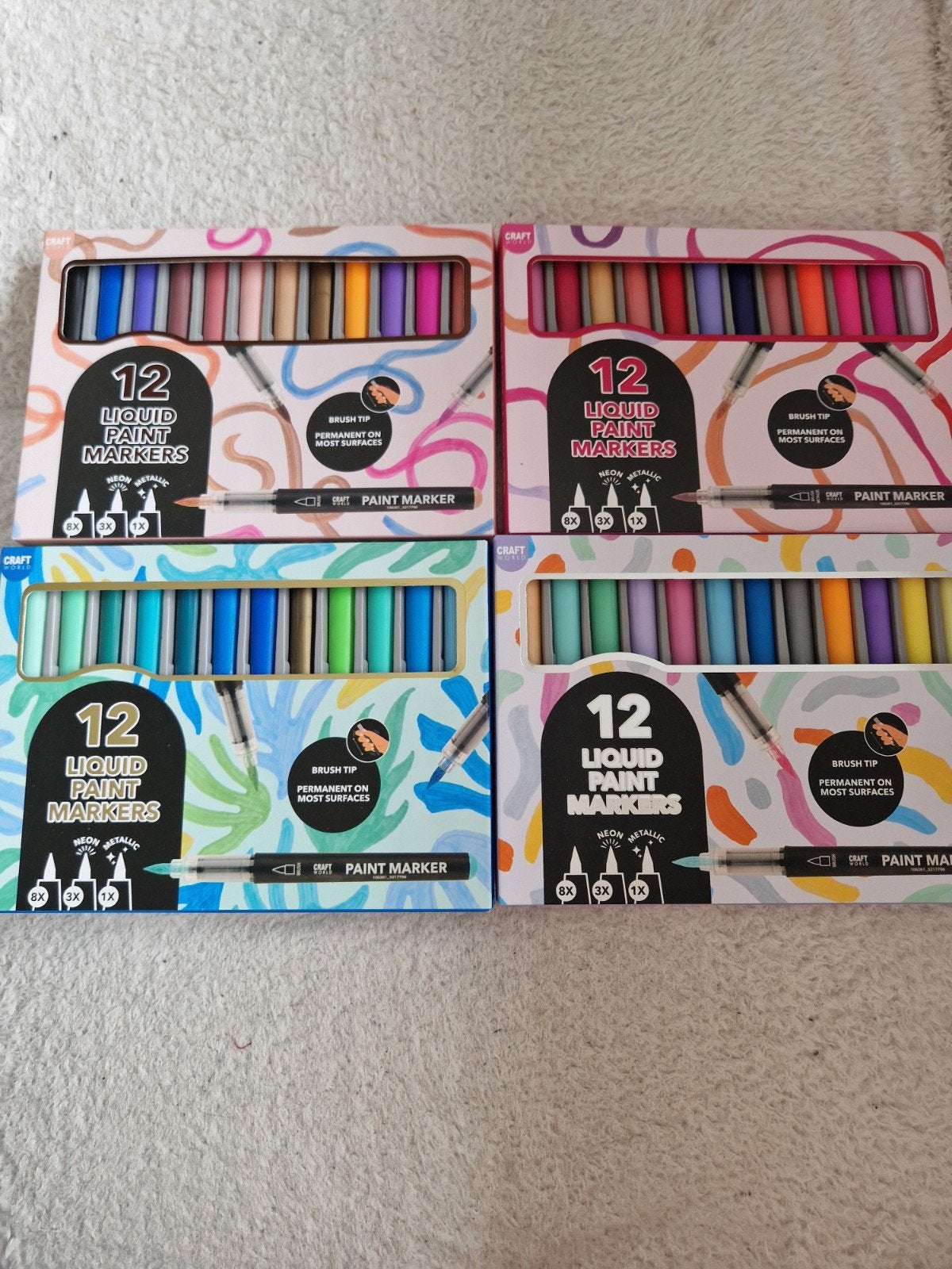 4 sets vloeibare verfstiften, 12 stuks per set, nieuw, Ophalen, Nieuw, Overige typen