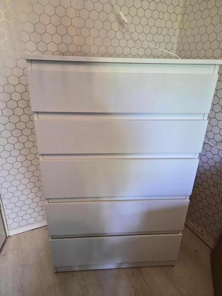 Kullen ladekast wit – 5 lades, Huis en Inrichting, Ophalen, 50 tot 100 cm, Zo goed als nieuw, 3 of 4 laden