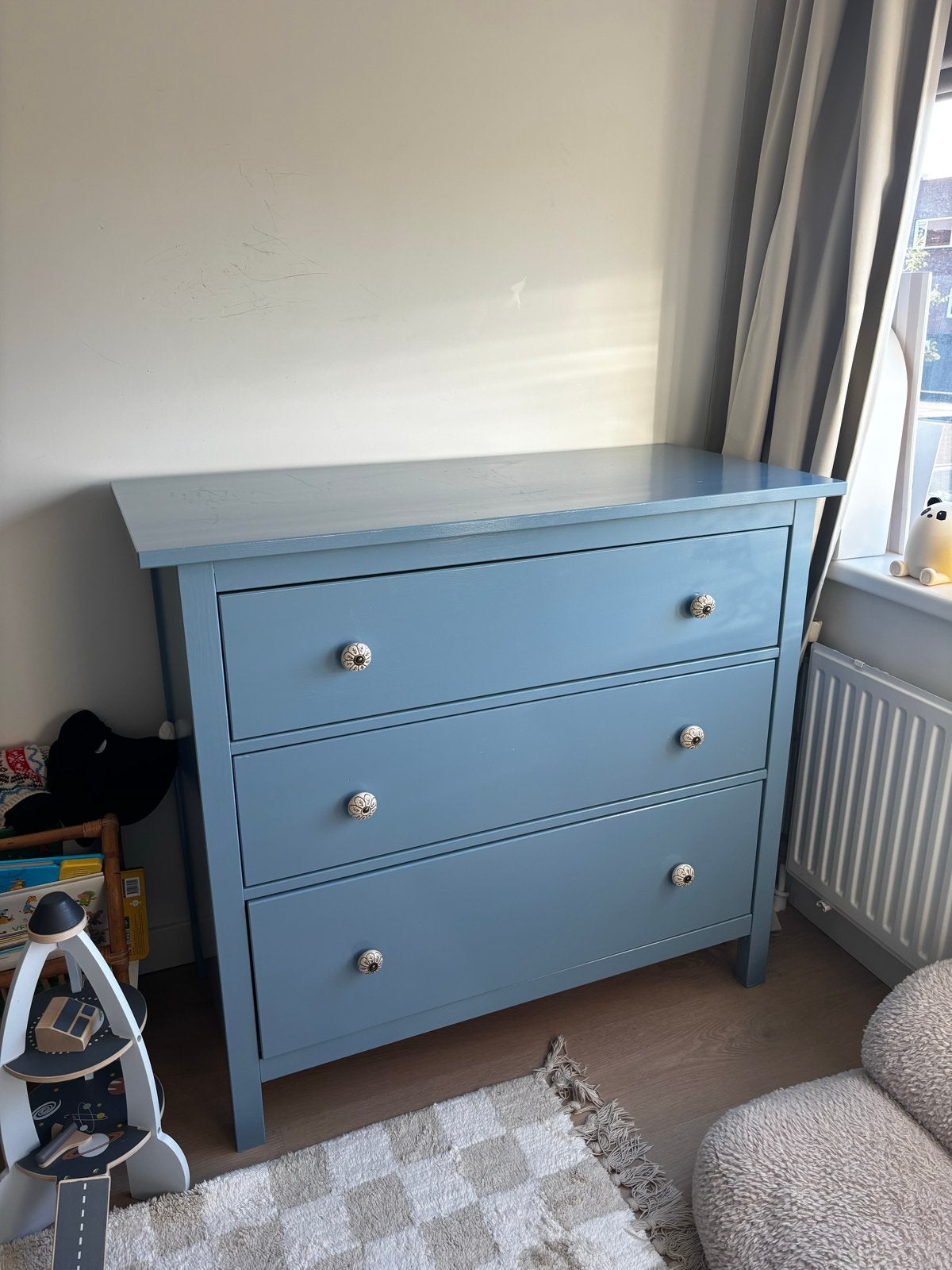 IKEA Hemnes ladekast 3 laden grijsblauw, Ophalen, Gebruikt, 100 tot 150 cm, 3 of 4 laden