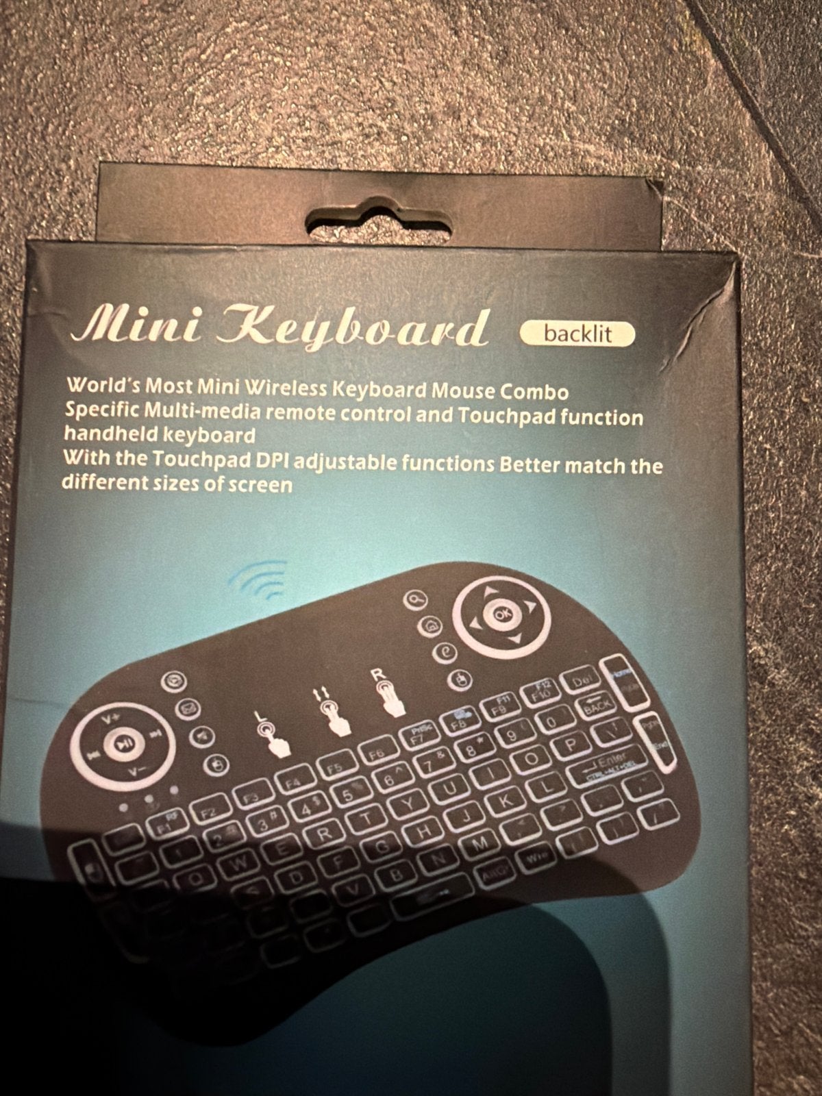 Nieuw Mini Keyboard met Verlichting en Touchpad, Ophalen, Draadloze ontvanger, Nieuw, Draadloos