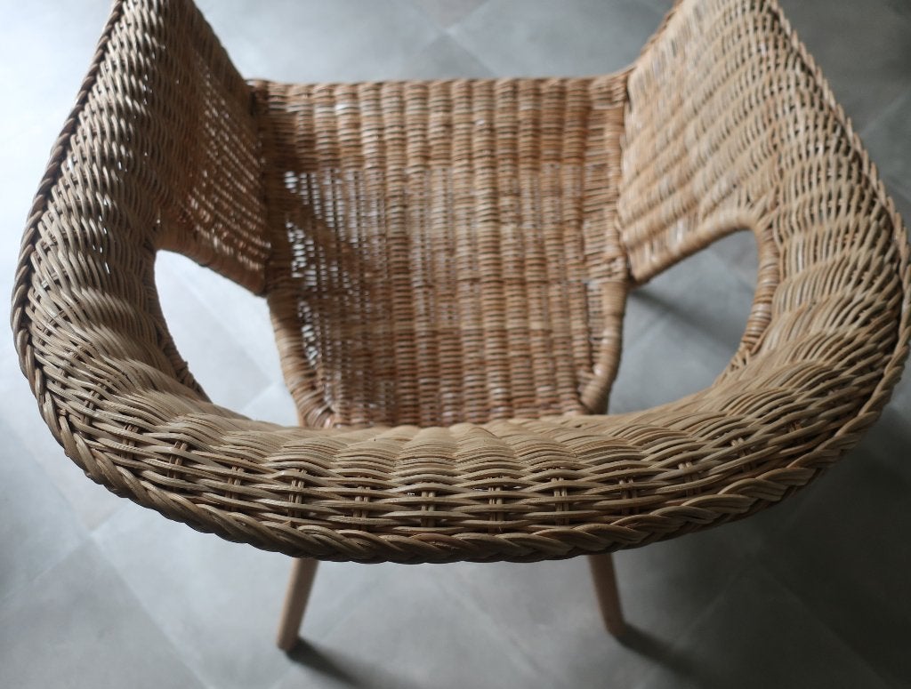 rieten tuinstoel, Tuin en Terras, Tuinstoelen, Ophalen, Zo goed als nieuw, Rotan