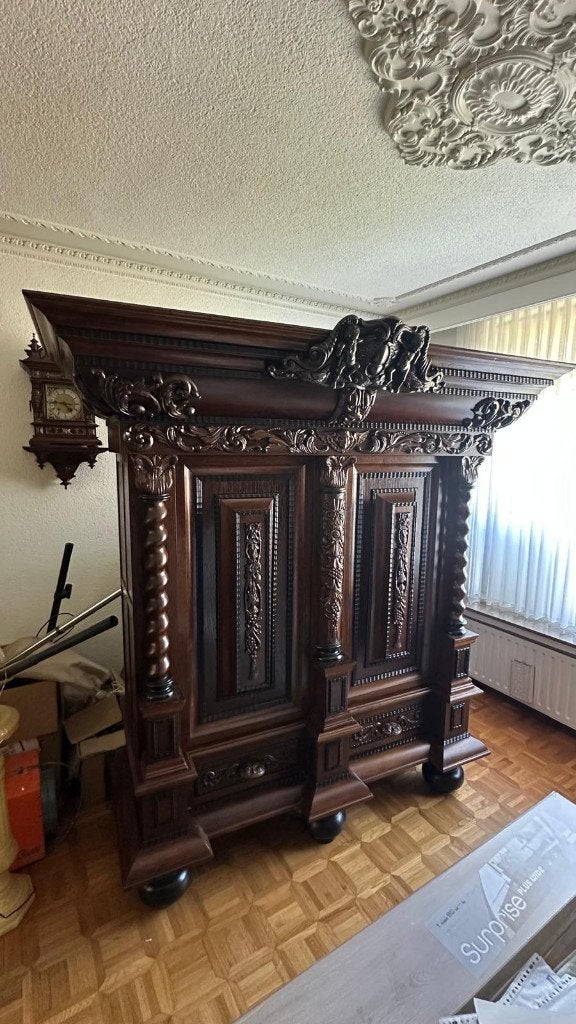 Te koop: monumentale antieke kabinetkast / buffetkast, Huis en Inrichting, Kasten | Buffetkasten, Ophalen, Gebruikt, 200 cm of meer