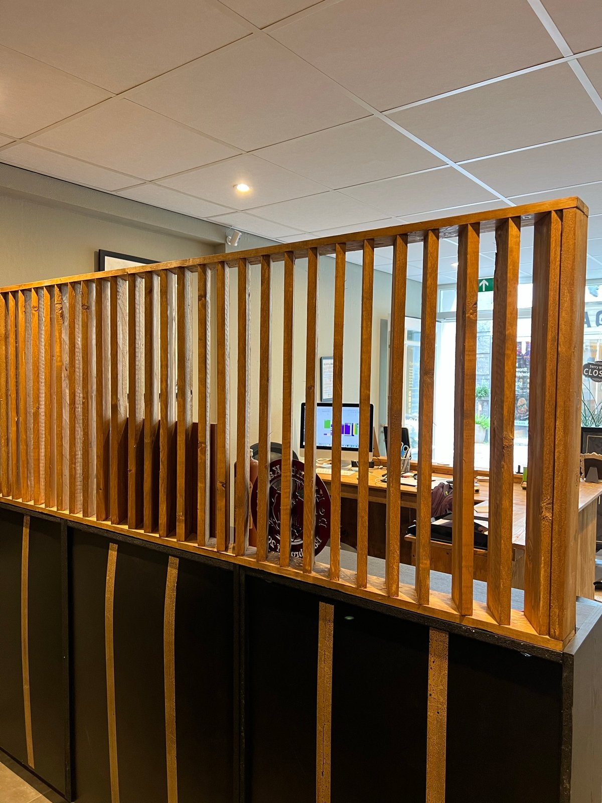 Stijlvolle houten roomdivider 240x80 cm, Ophalen, Hout, Gebruikt, Modern