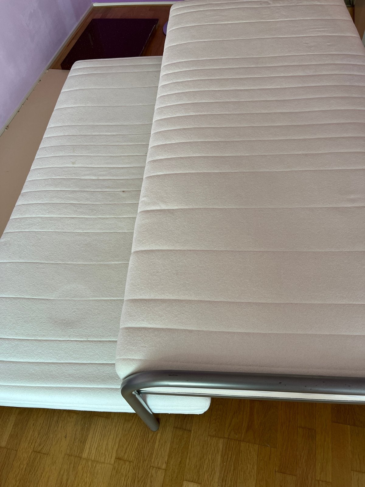 A pair of single bed, Gebruikt, 90 cm, Eenpersoons, Wit