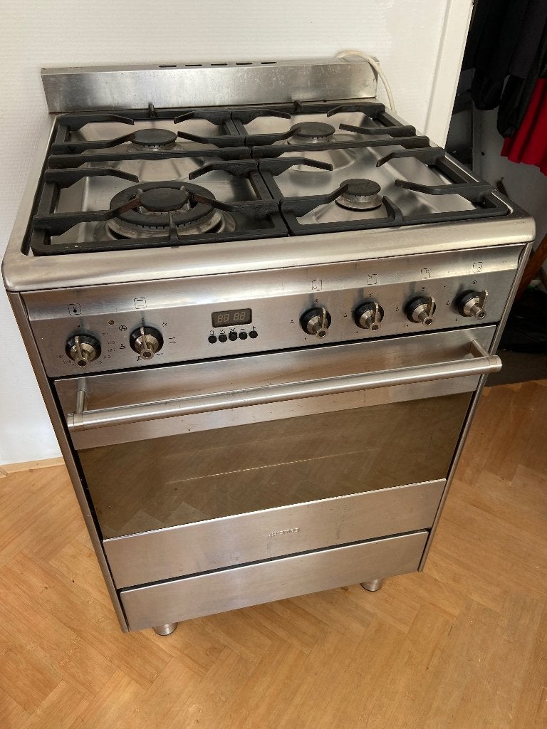 Smeg Oven met Gasfornuis, Ophalen, Gebruikt, 60 cm of meer, 4 kookzones