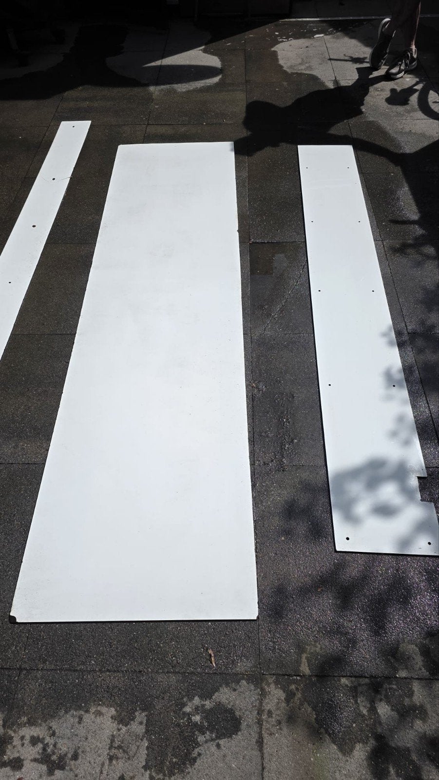Witte Trespa plaat (66x263 cm) en 2 reststroken, Ophalen, Zo goed als nieuw