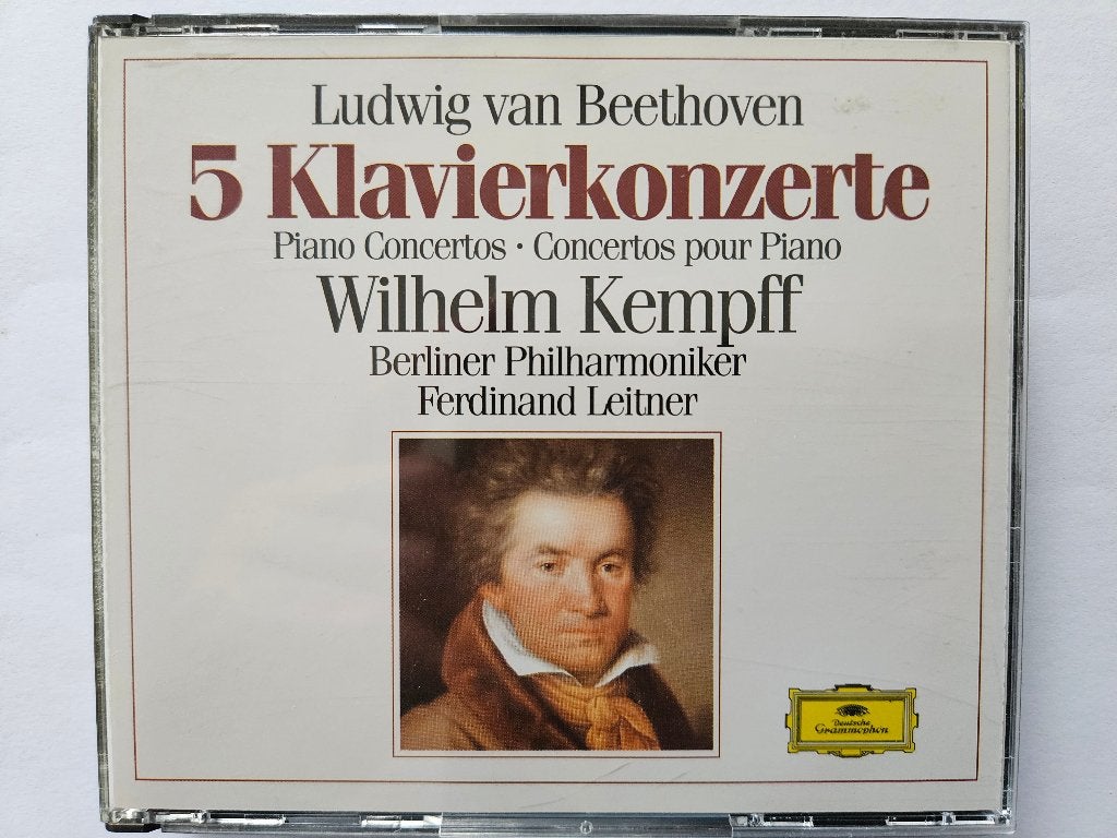 3CD Beethoven - 5 piano concerten Kempff Leitner Berliner Ph, Ophalen of Verzenden, Zo goed als nieuw, Classicisme, Orkest of Ballet