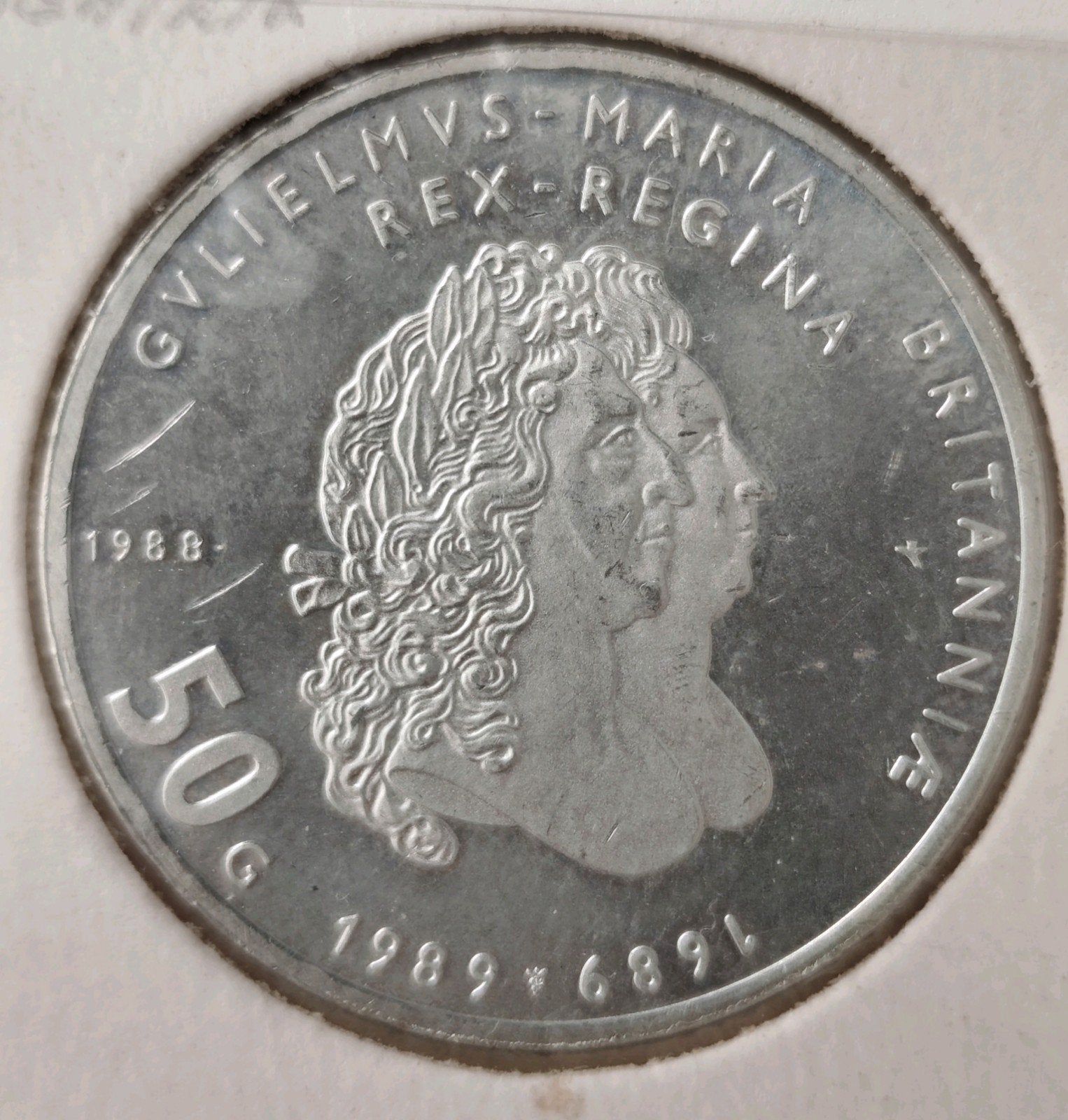 Zilveren 50 gulden 1989, Postzegels en Munten, Munten | Nederland, Verzenden, Losse munt, Zilver